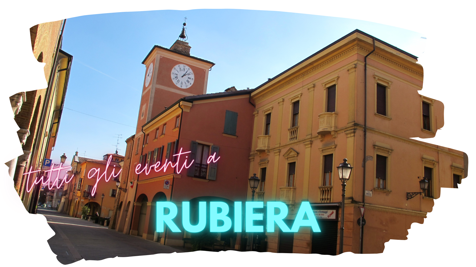Eventi a Rubiera: torre dell'orologio a Rubiera in una giornata di sole