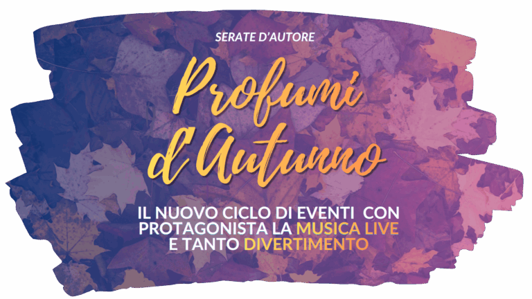 Profumi d'autunno: locandina del ciclo di eventi nelle Sale ADMIRAL Bingo dedicato alla musica live e al divertimento.