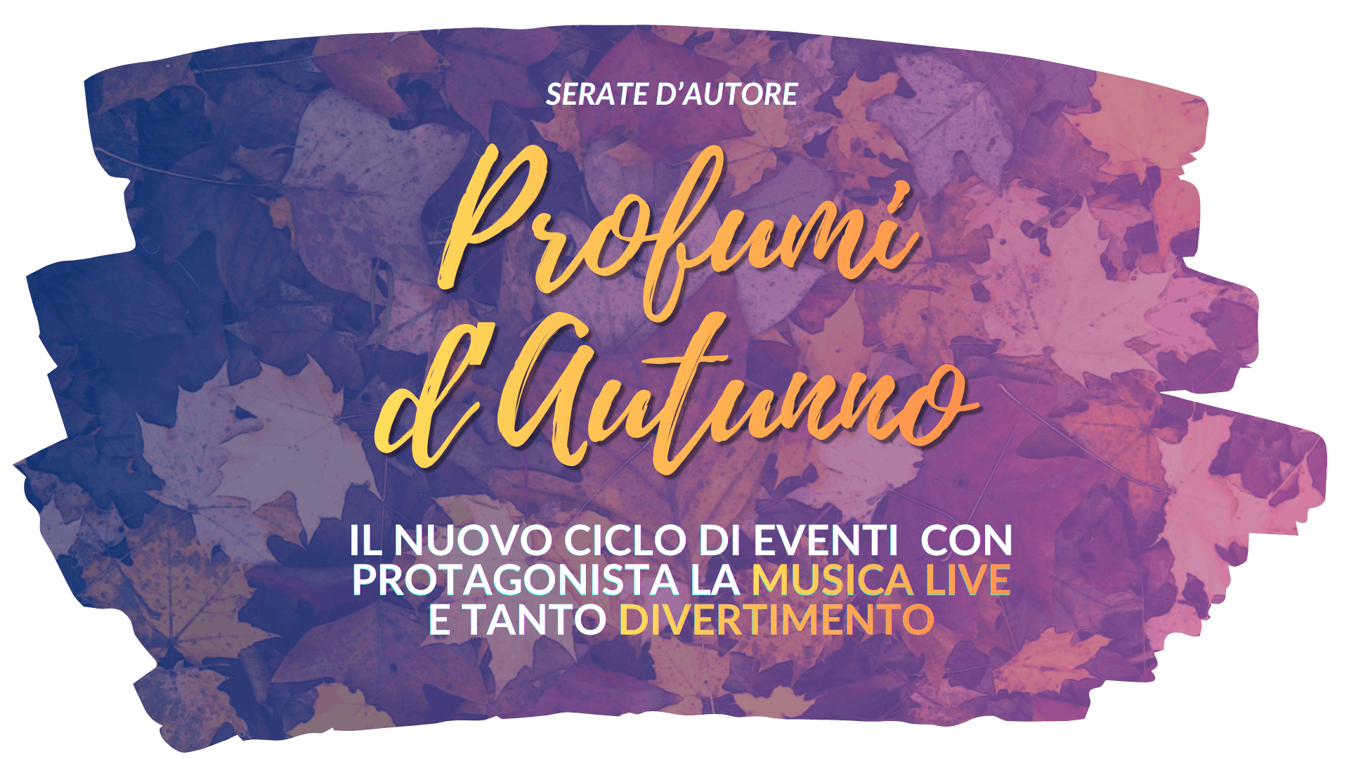 Profumi d'autunno: locandina del ciclo di eventi nelle Sale ADMIRAL Bingo dedicato alla musica live e al divertimento.